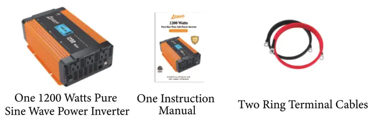 Ampeak 1200W Pure Sine Wave Safe Power Inverter - What is included