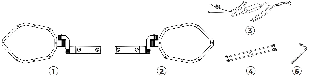 KEMIMOTO B0106 13601BK UTV Rear View Mirror Fit Polaris Ranger - PRODUCT INFORMATION
