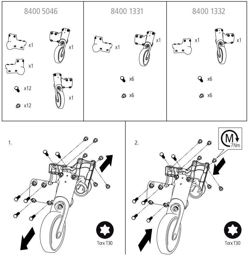 etac 75063 Castor Swift Mobile Front - Assembly