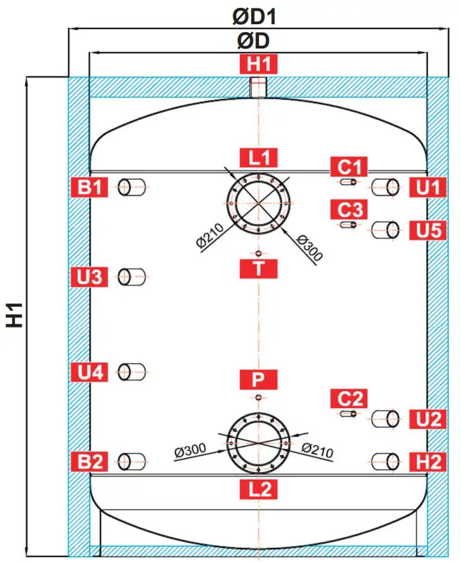 Regulus PS2F 3000 N25 Thermal Stores - Dimensions 1