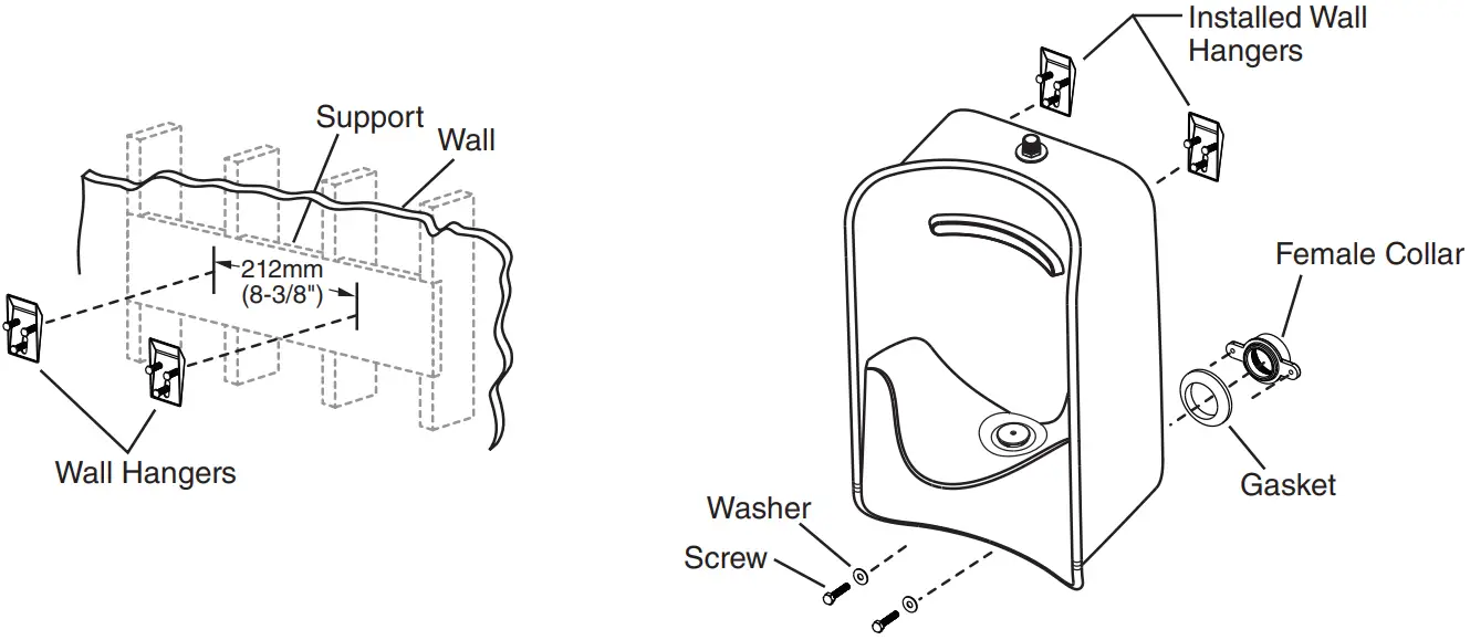 American Standard 6516 Top Spud Greenbrook Urinal - Wall Hangers