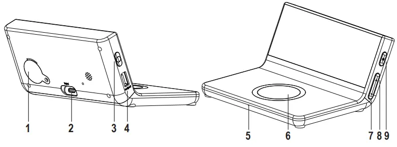 sygonix 2729930 Digital Alarm Clock with Qi Charging Desk - Components and controls