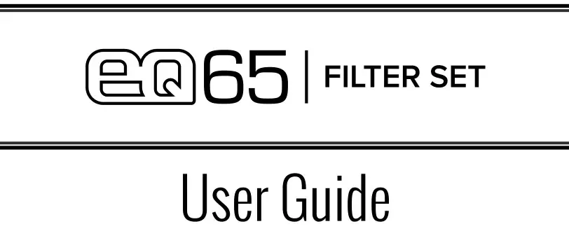 Eventide P-N 141258 EQ65 Filter Set User Guide