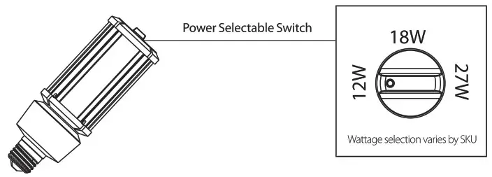 RAB HIDFA 27S EX39 8CCT BYP LED Post Top - SELECTABILITY 1