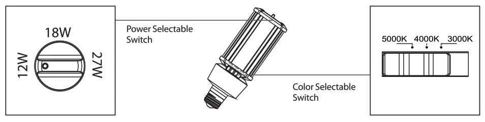RAB HIDFA 27S EX39 8CCT BYP LED Post Top - SELECTABILITY 2