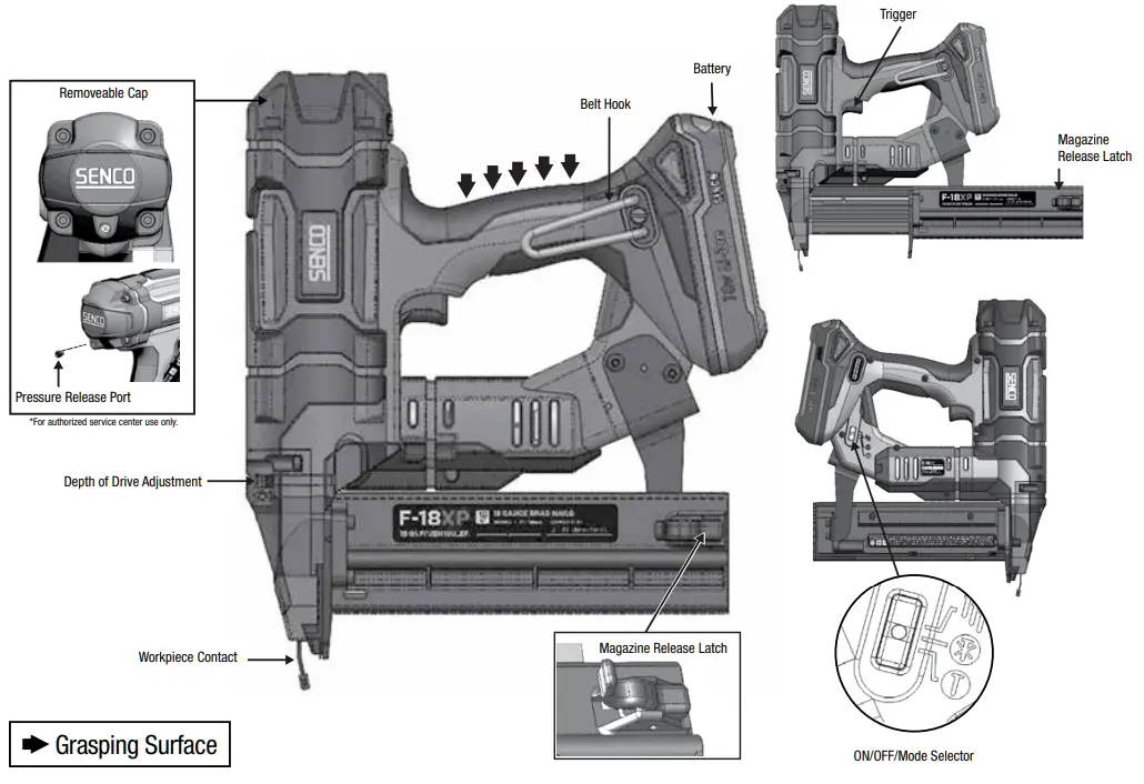 SENCO F 15XP Fusion Cordless Finish Nailers - Functional Operation1