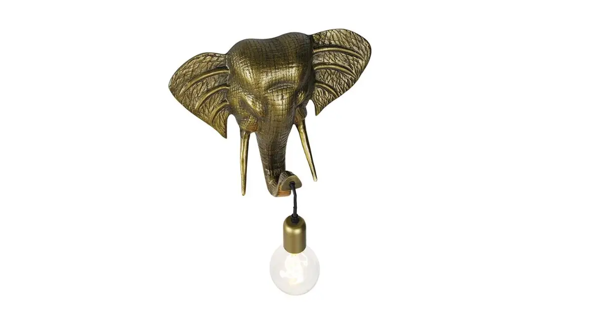 Qazqa 103799 Animal Elefant Wl Brass Instruction Manual