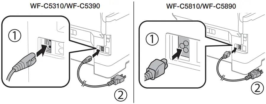 EPSON WF C5310 Network Multifunction Color Printer - electrical outlet