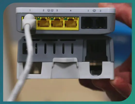 JT Global Fibre Broadband - Power lead is coming out of the top right