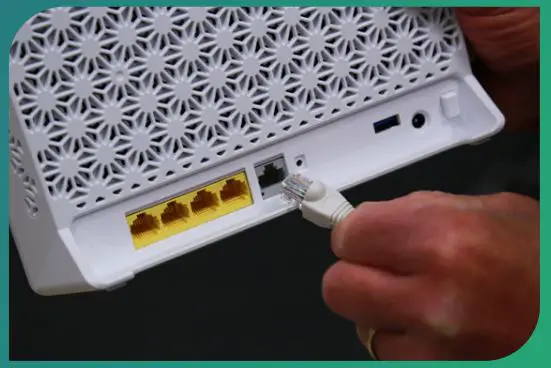 JT Global Fibre Broadband - The Ethernet cable is connected into port number