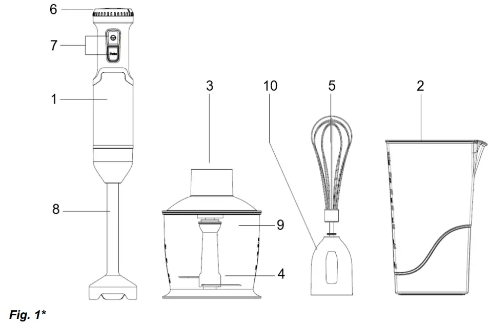 timberk T-HB42F16 Submersible Blender - DESCRIPTION OF THE DEVICE