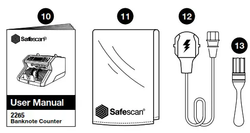 Safescan 2265 Banknote Counter Machine - box contents1