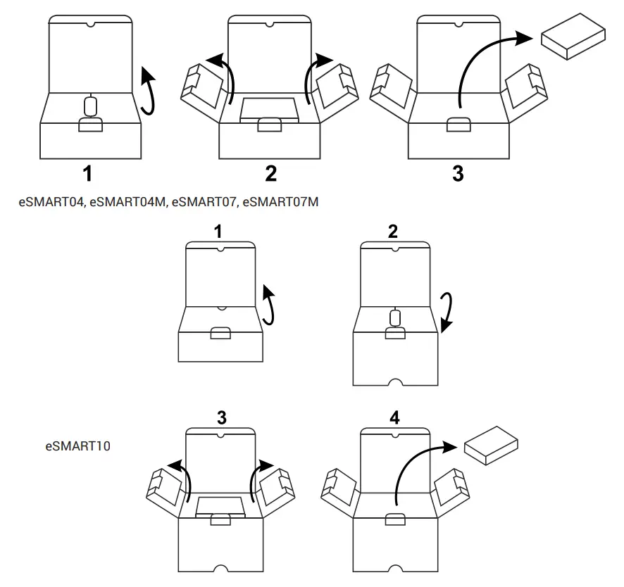 Unpacking and packing instructions