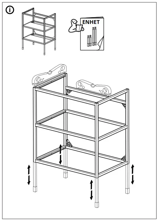 IKEA ENHET Base Frame for Washbasin Anthracite - fig 12