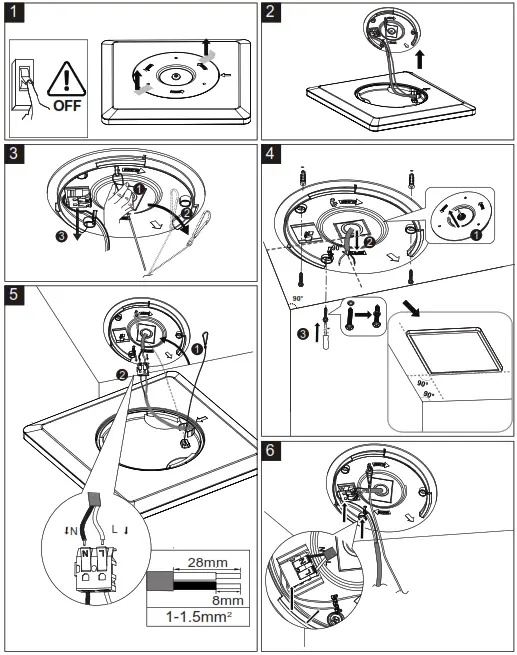nordlux ANE 29X29 IP54 SCENE SELECT Ceiling Light - Fig1