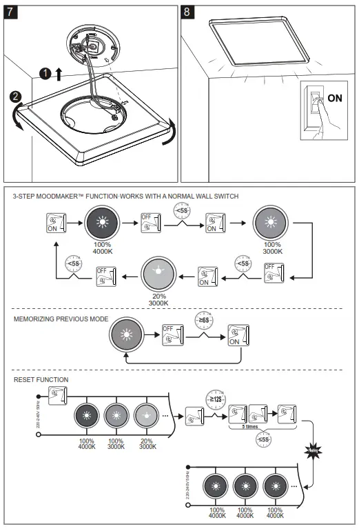 nordlux ANE 29X29 IP54 SCENE SELECT Ceiling Light - Fig2