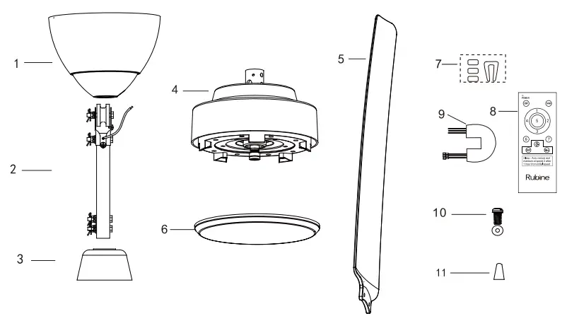 Rubine RCF BREEZA Series Ceiling Fan - Fig