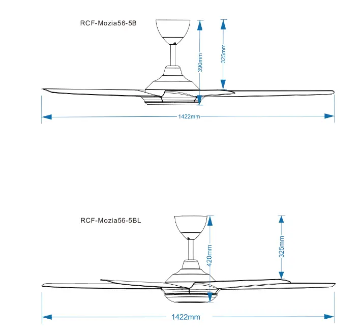 Rubine RCF Mozia56 5B Ceiling Fan - fig7