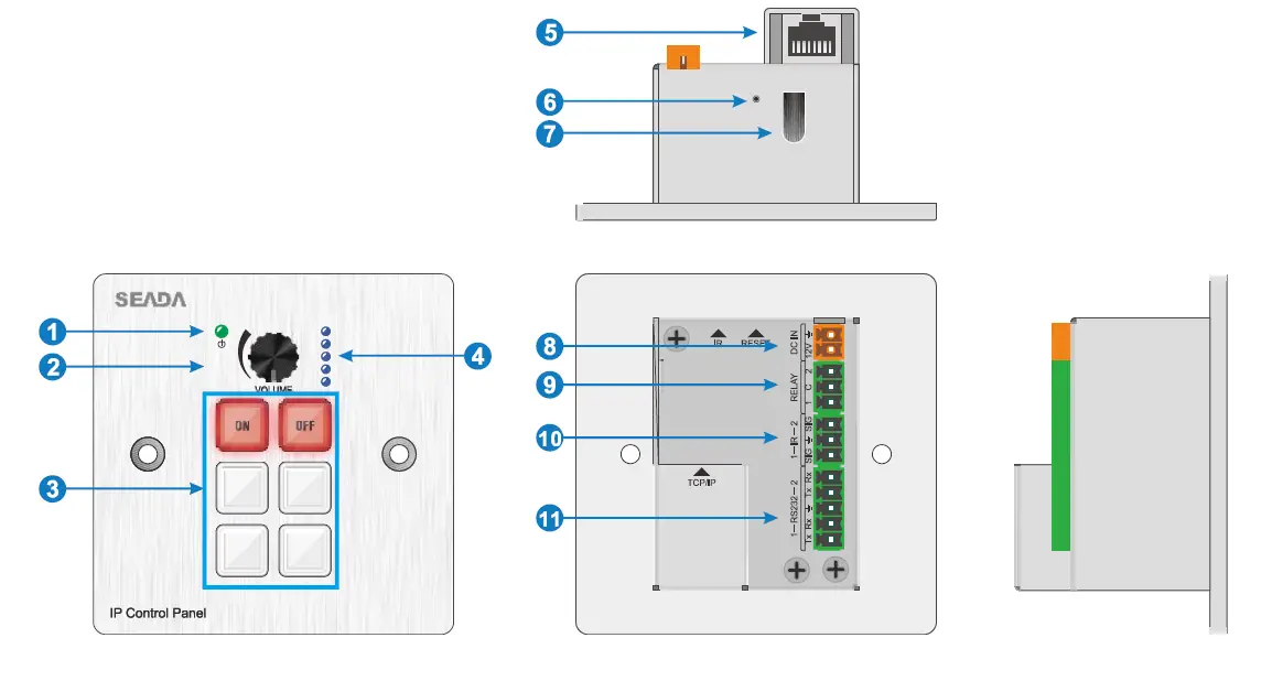 SEADA-SDCP7-6-Buttons-and-1-Knob-IP-Control-Panel-02