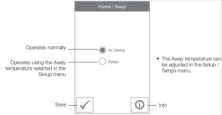 tekmar T 560 Touchscreen Thermostat - Away