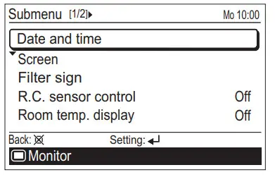 FUJITSU UTY-RVNYM Comfort Wired Remote Control - Fig 77