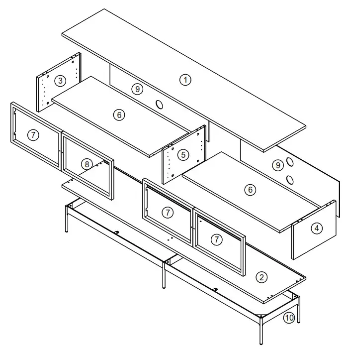 Teulat 4D 180 CM Blur TV Cabinet - FIG