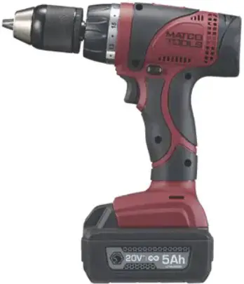 MATCO TOOLS MCL2012DDAK 20v Plus Cordless Infinium 1-2 Inch Drive Drill Driver Kit