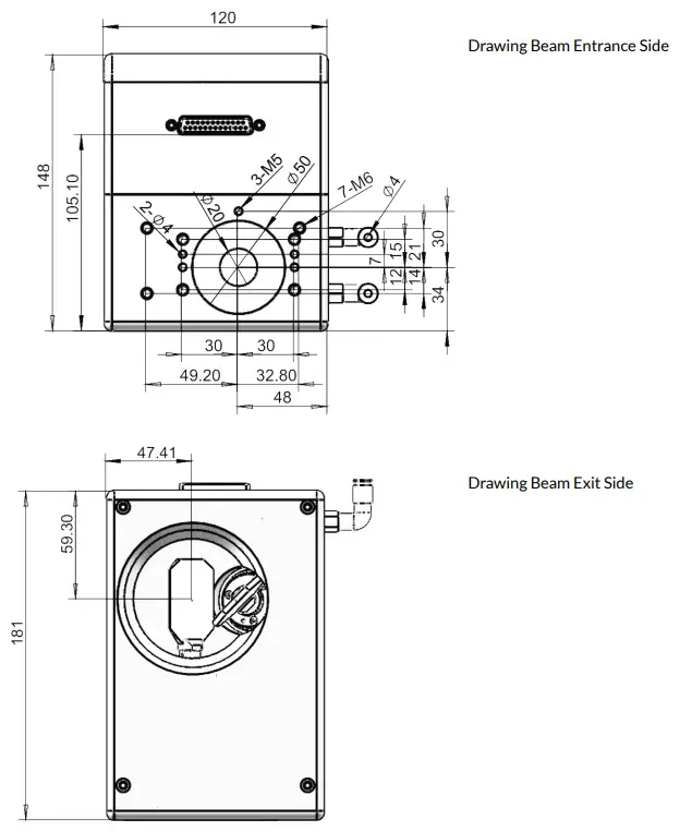 HALscan XY3-100 Scanheads - Entrance Side