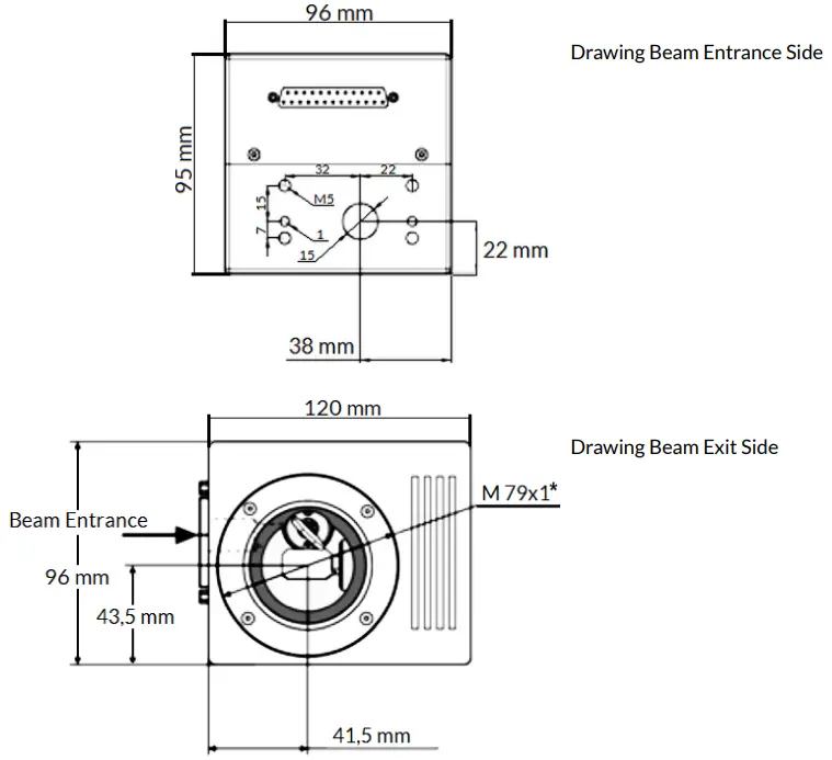 HALscan XY3-100 Scanheads - Mechanical Specifications