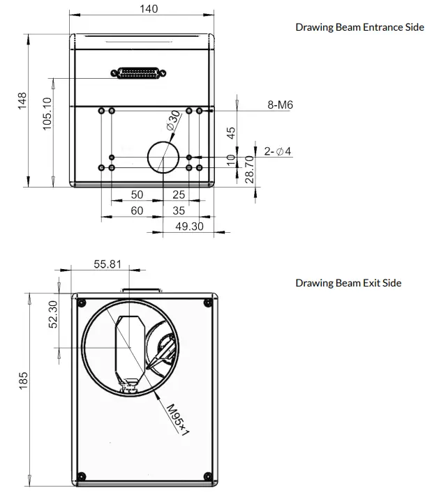 HALscan XY3-100 Scanheads - Mechanical Specifications1