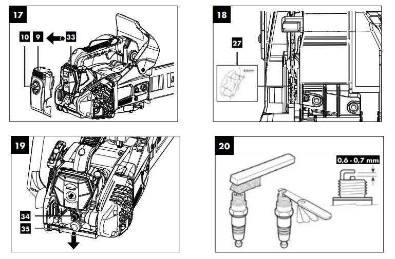 PARKSIDE 700 A1-GB Top Handle Petrol Chainsaw - Fig 6