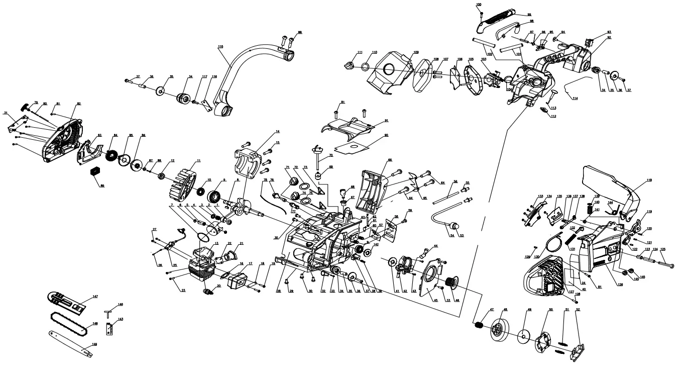 PARKSIDE 700 A1-GB Top Handle Petrol Chainsaw - Fig 8