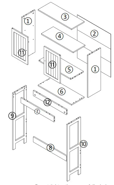 Kmart 43230587 Panelled Shelf Unit with Doors - screws
