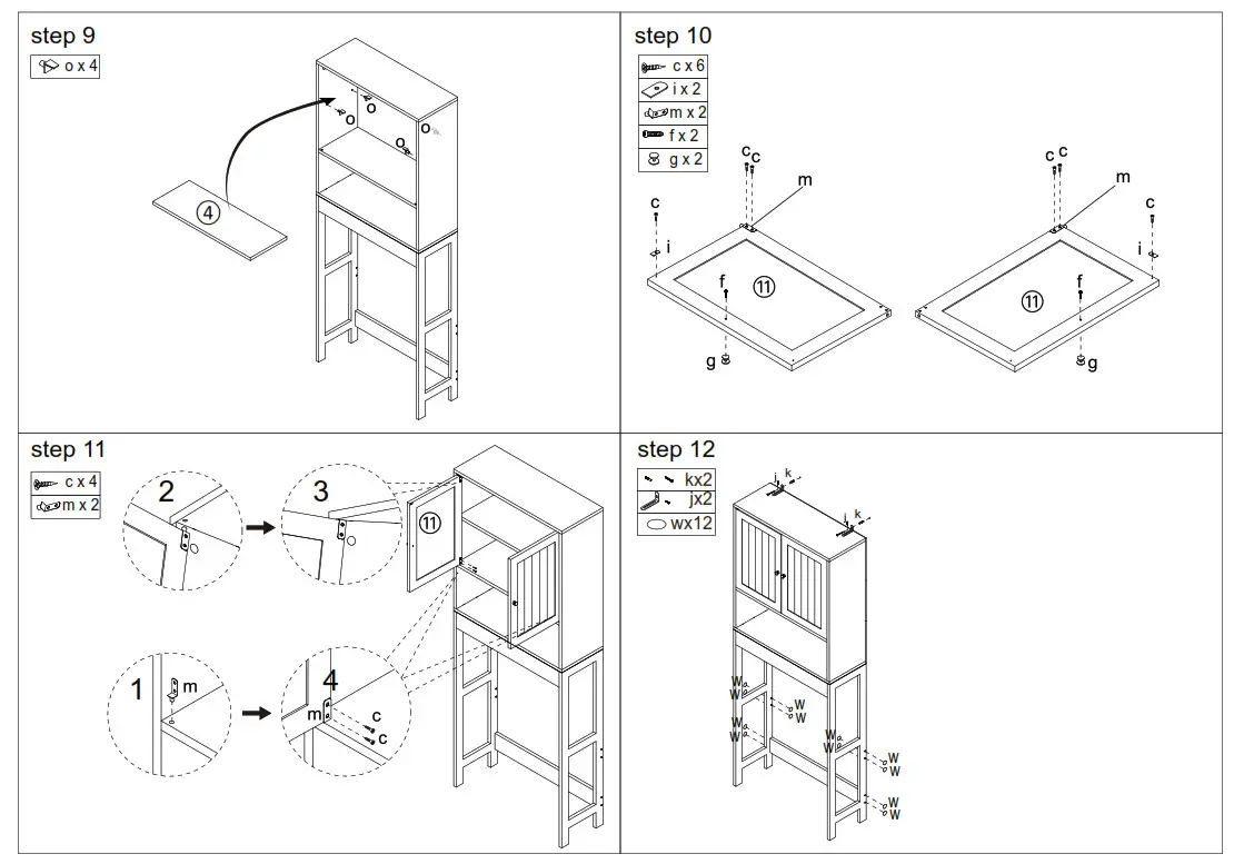 Kmart 43230587 Panelled Shelf Unit with Doors - screwss