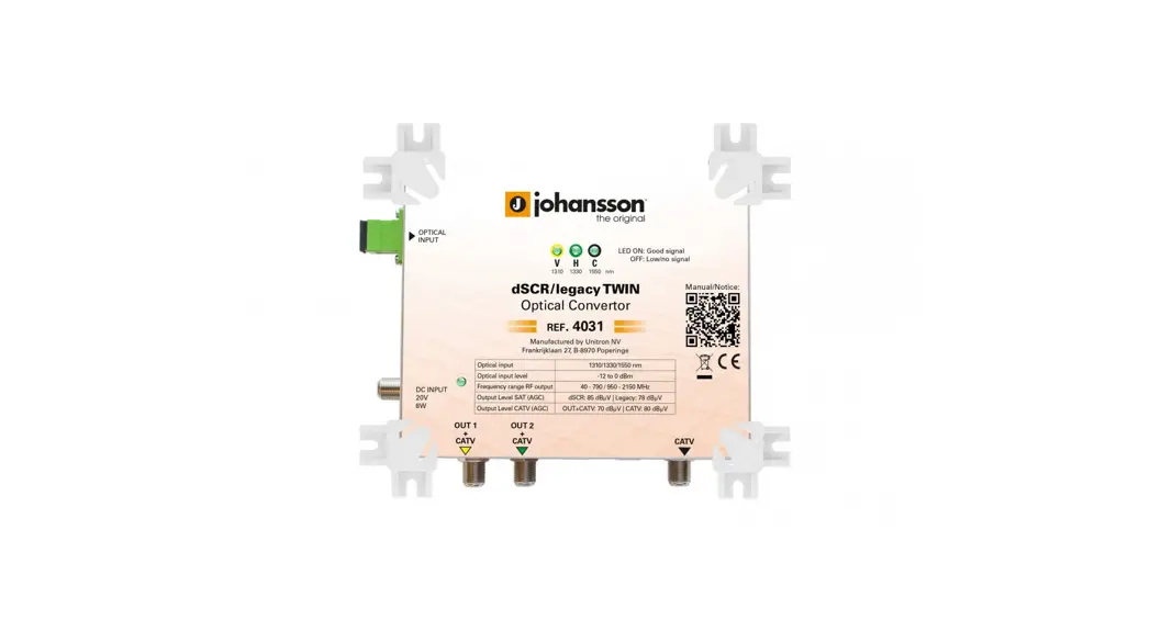 Johansson 4031 Optical Convertor User Manual Johansson 4031 Optical Convertor User Manual