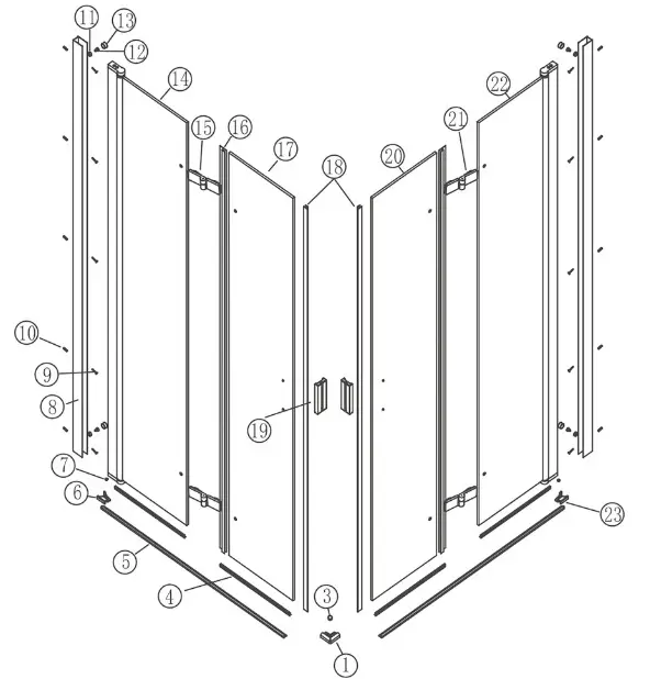 BERNSTEIN NT213 Corner Shower - DELIVERY CONTENTS