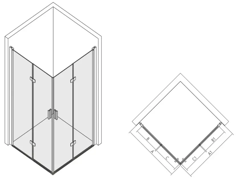 BERNSTEIN NT213 Corner Shower - INSTALLATION SITUATIONS
