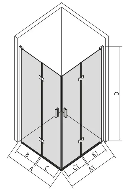 BERNSTEIN NT213 Corner Shower - MEASUREMENTS 1