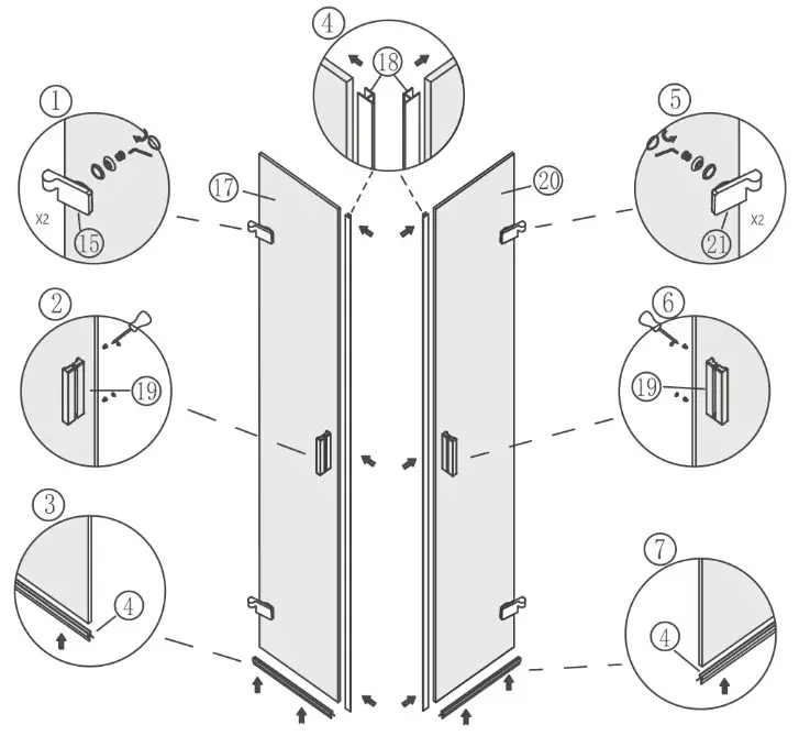BERNSTEIN NT213 Corner Shower - MEASUREMENTS 6