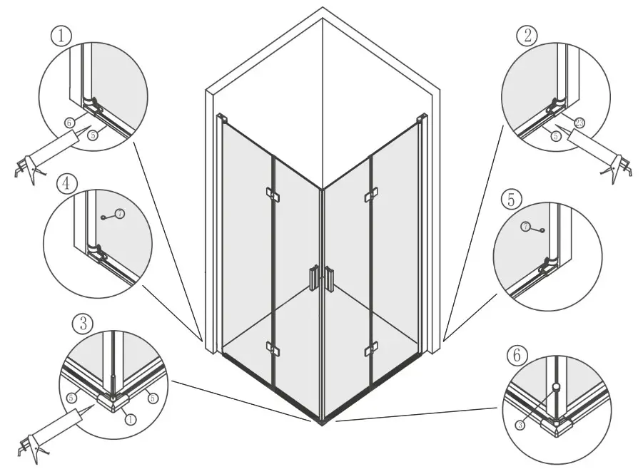BERNSTEIN NT213 Corner Shower - MEASUREMENTS 9