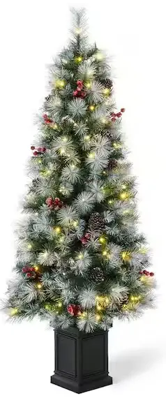 glitzhome-2030800004-5-ft-Pre-Lit-Pine-Artificial-Christmas-Porch-Tree-with-150-Warm-White-Lights-PRODUCT