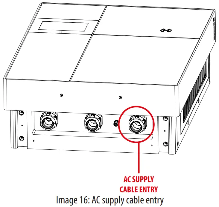 BE-D Series SCAME Electric Car Charging Station - AC supply cable entry