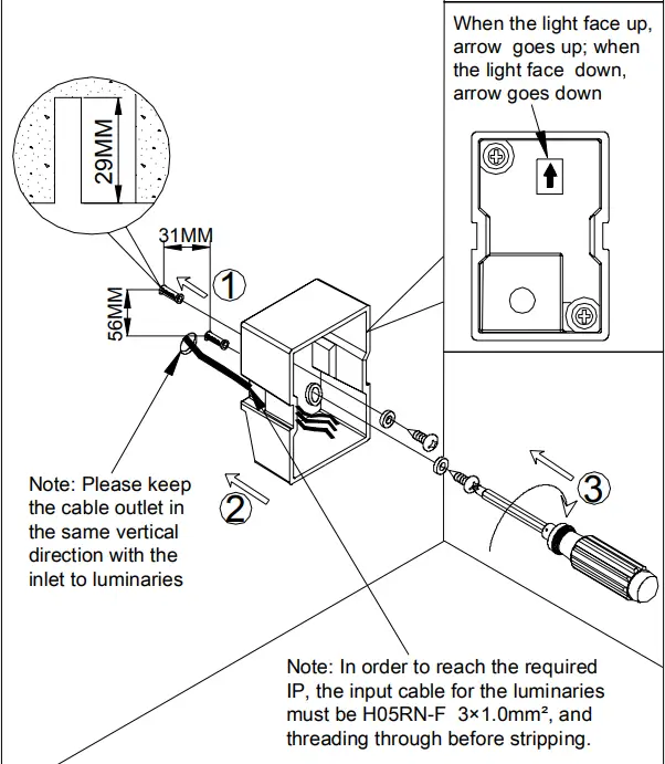 HALCYON EX160 Exterior One Way LED Column Spot Light - fig 2
