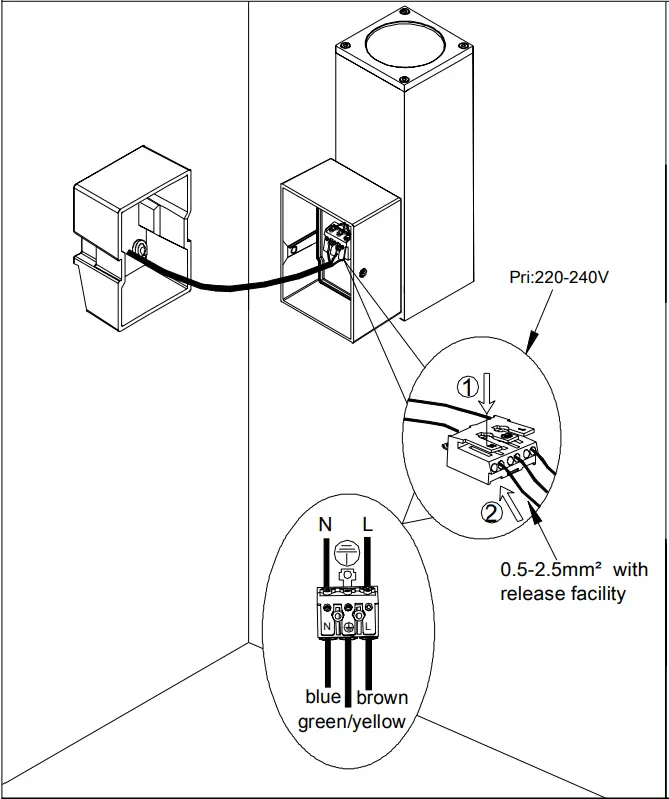 HALCYON EX160 Exterior One Way LED Column Spot Light - fig 6