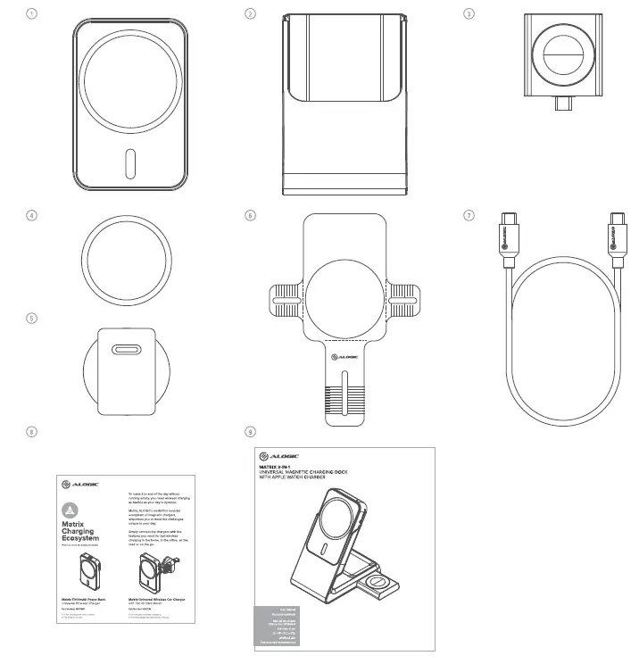 ALOGIC Matric 3-In-1 Universal Magnetic Charging Dock with Apple Watch Charger-fig-1