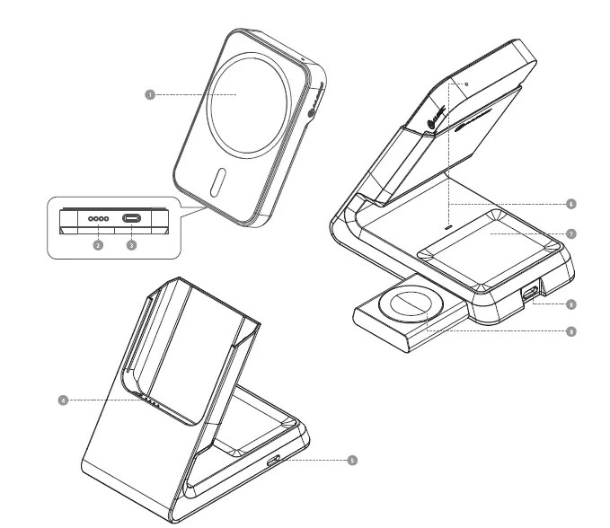ALOGIC Matric 3-In-1 Universal Magnetic Charging Dock with Apple Watch Charger-fig-2
