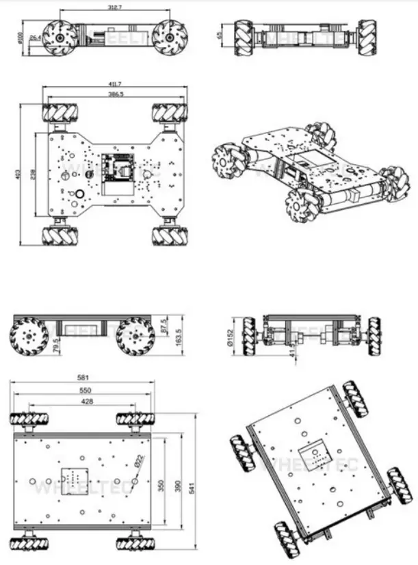 ROBOWORKS Mecabot Autonomous Mobile Robot Platform for Indoor - Design Diagram