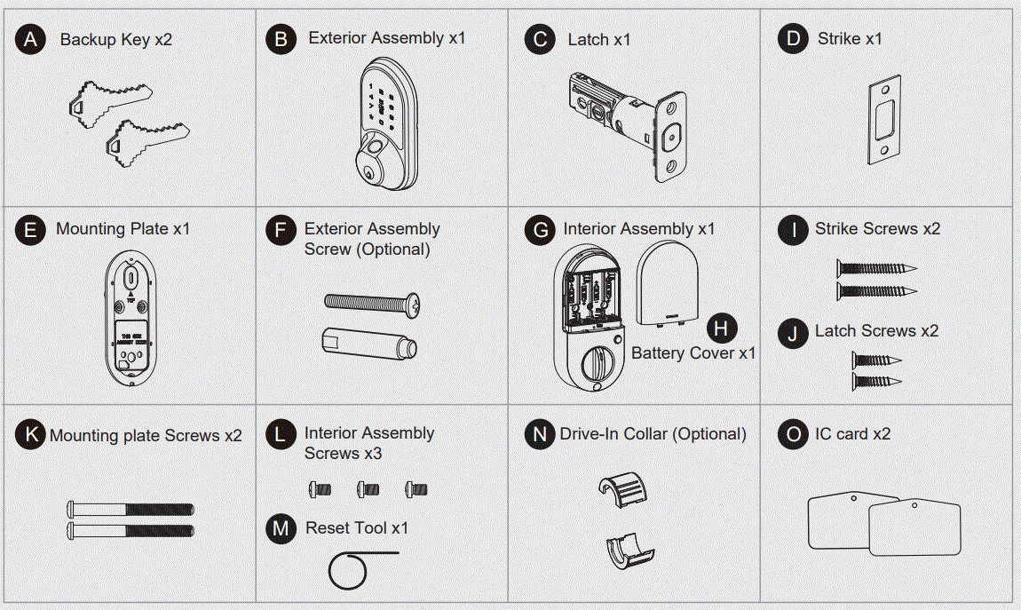 Veise-KBRZ07-Smart-Lock-Fingerprint-Door-Lock-FIG-2