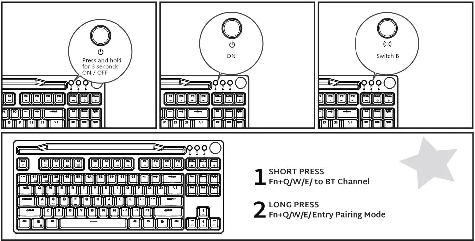 ROYAL KLUDGE RK-H87 Mechanical Keyboard - BT Connection