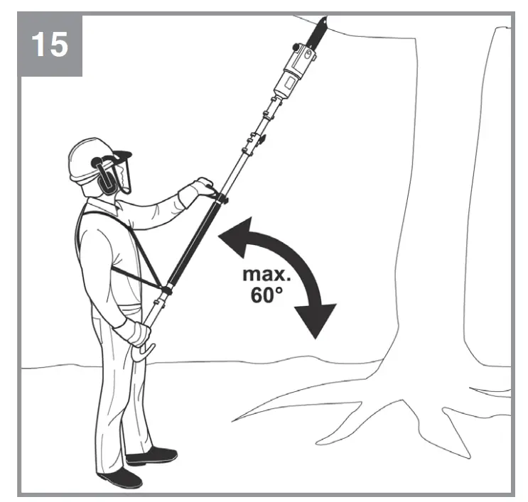 Working with the chainsaw
